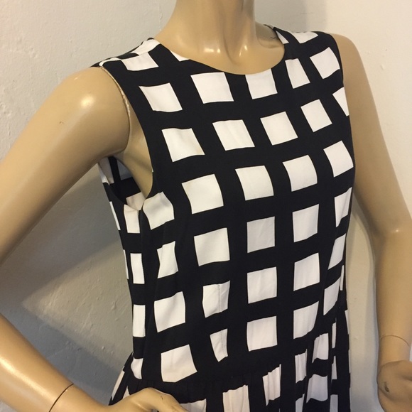 Elk Wide Leg Jumpsuit Black/White Tile Print, Sz L - Picture 8 of 10